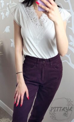 Bluzka zdobiona biała