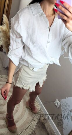 Koszula damska muślinowa biała (1)