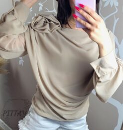 Koszula marszczona z kwiatem (1)