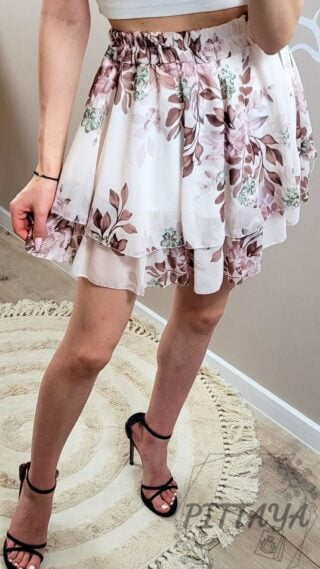 Spódniczka damska brązowe liście (1)