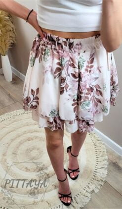 Spódniczka damska brązowe liście