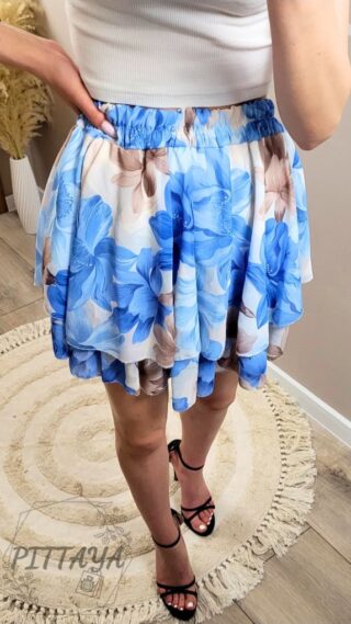 Spódniczka damska niebieskie kwiaty