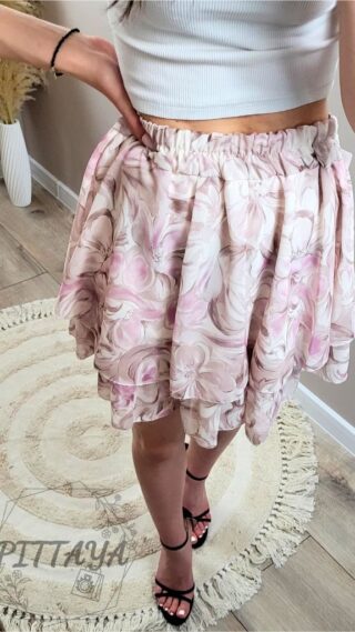 Spódniczka damska pudrowe kwiaty (1)