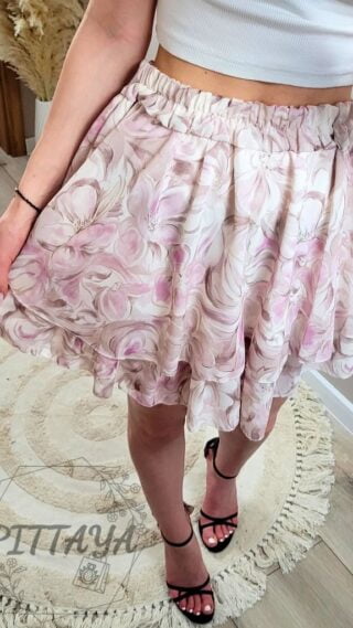 Spódniczka damska pudrowe kwiaty