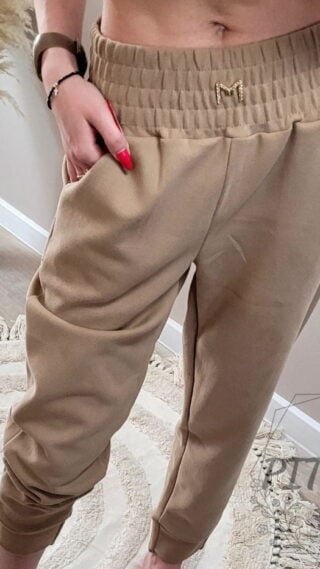 Spodnie damskie dresowe brązowe