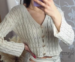 Sweter damski krótki beżowy (2)