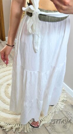 Spódnica damska długa biała 1