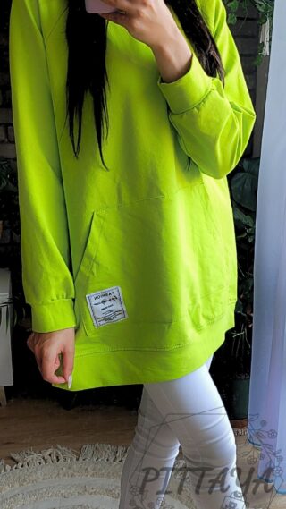 Bluza damska z kapturem długa 1